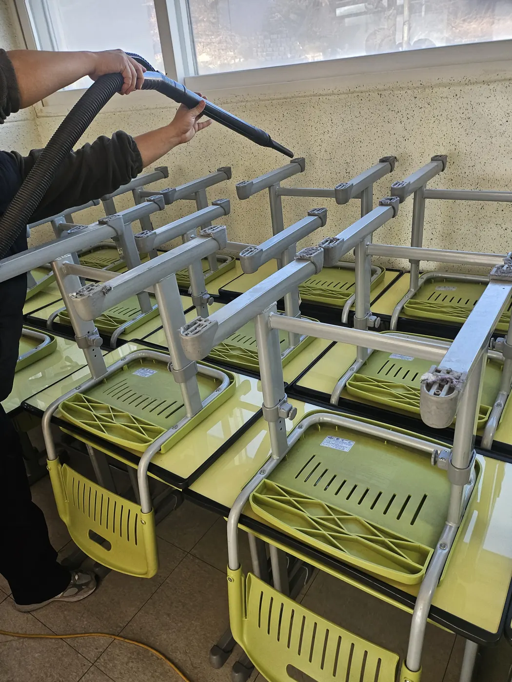 왁스 재코팅 — 하동군 학교청소 현장
